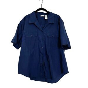 Cabin Creek Button Down Navy Blue Shirt with Collar and shirt pockets